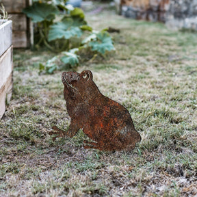 Decoratiune gradina FROG A 01, maro, metal, 34x22 cm