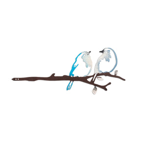 Decoratiune gradina 565TNL1395, maro/albastru, metal, 50x20 cm