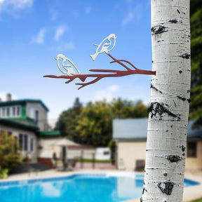 Decoratiune gradina 565TNL1397, maro/alb, metal, 45x20 cm
