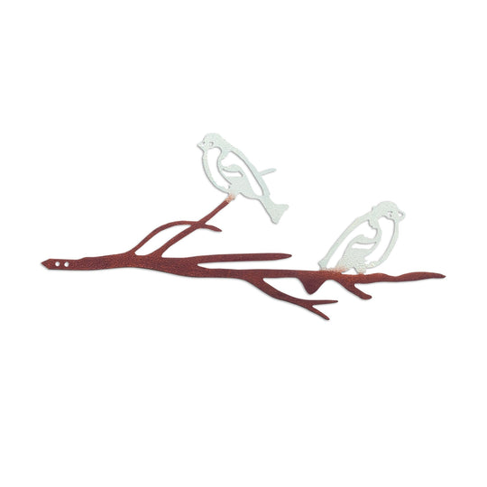 Decoratiune gradina 565TNL1397, maro/alb, metal, 45x20 cm