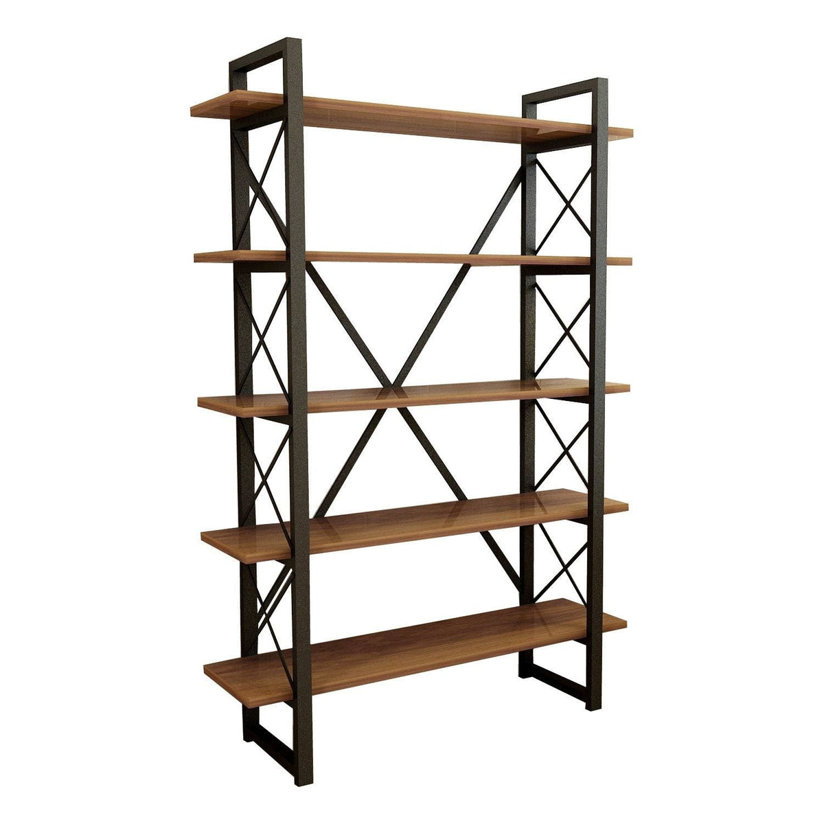 Etajera living NERO ELIT, nuc/negru, PAL melaminat, 90x34x180 cm