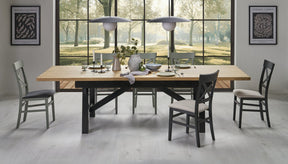 Masa extensibila FIESTA, stejar natural/negru, 200/280x100x77 cm