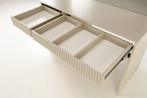 Masa de toaleta HOLLYWOOD 2 XL, casmir, PAL laminat, cu oglinda si iluminare LED, 120x55x140 cm