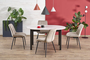 Masa extensibila RINGO, casmir/negru, PAL furniruit, 102/142x102x76 cm
