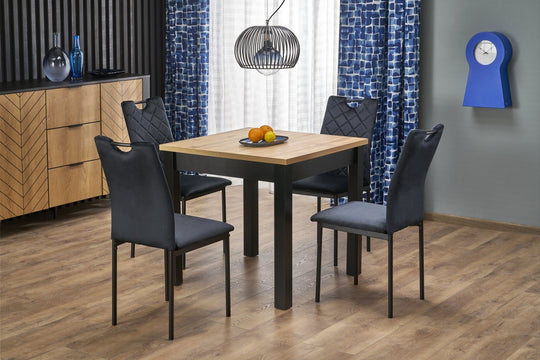 Masa extensibila QUBIK, stejar artisan/negru, PAL laminat, 80/200x80x76 cm