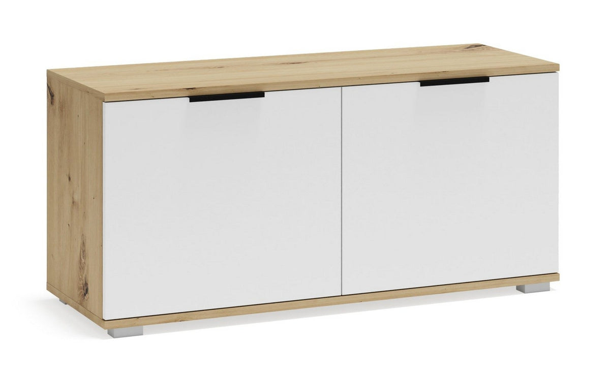 Pantofar CLIF ST-100, stejar artisan/alb, PAL laminat, 100x38x48 cm