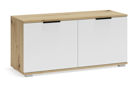 Pantofar CLIF ST-100, stejar artisan/alb, PAL laminat, 100x38x48 cm