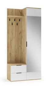 Mobiler hol CORAL, stejar auriu/alb, PAL laminat, 100x45x203 cm