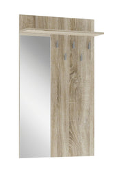 Cuier de perete cu oglinda LIMA PR-1, stejar sonoma, PAL laminat, 70x20x120 cm