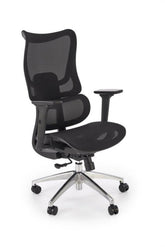 Scaun birou CASPER, negru/crom, plasa/polipropilena, 63x70x115/125 cm