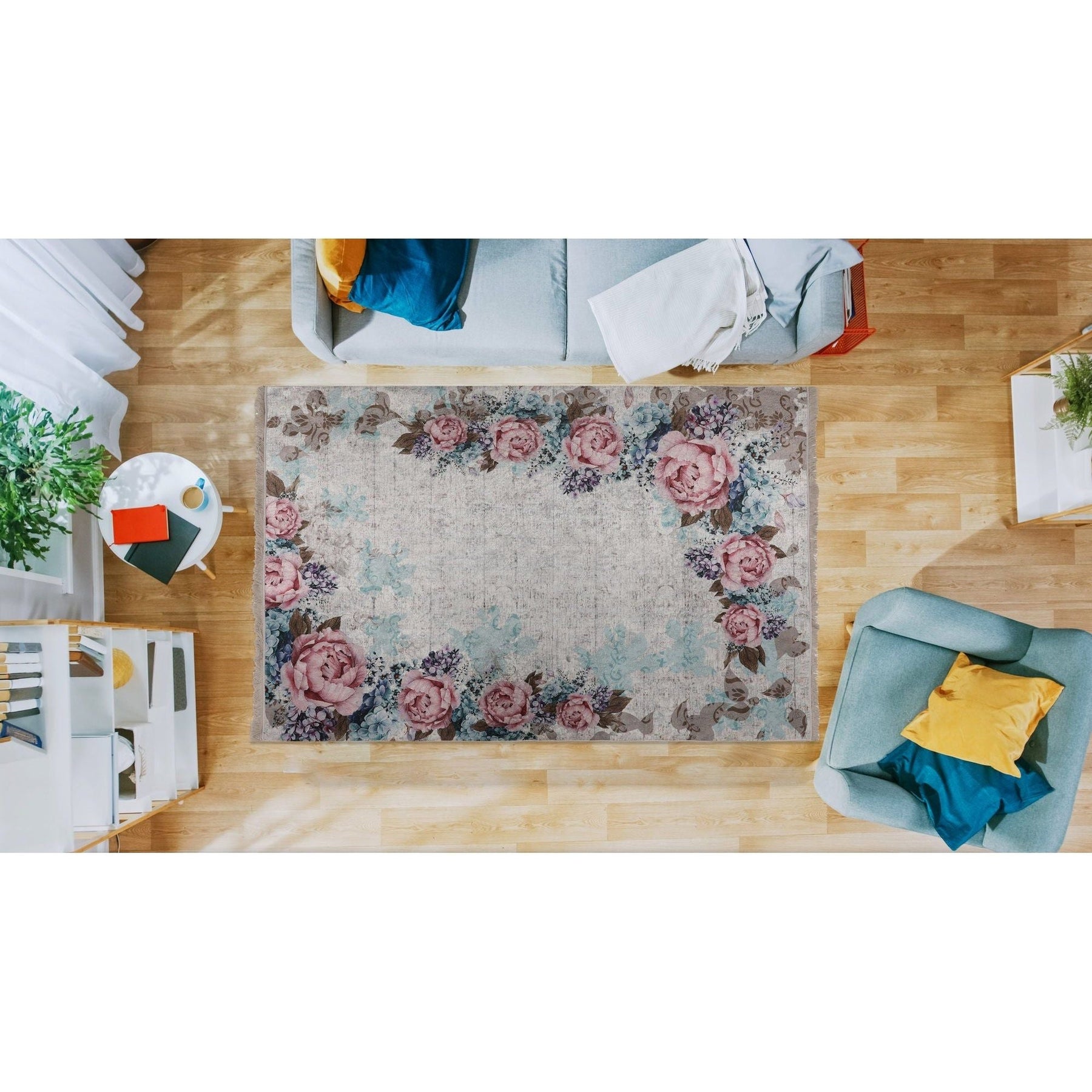 Covor, 120x180 cm, forma dreptunghiulara, poliester, multicolor, ASR CRPT-149