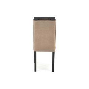 Scaun CLARION 2, negru/bej, lemn masiv/stofa catifelata, 42x52x97 cm