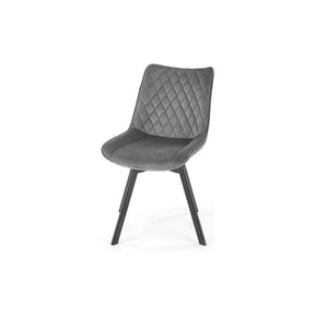 Scaun tapitat K520, gri/negru, stofa catifelata, rotativ, 45x63x80 cm