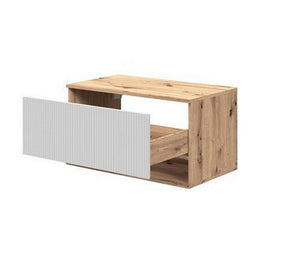 Dulap baie suspendat AVIOLA, casmir/stejar artisan, PAL laminat, cu un sertar, pentru lavoar, 80x45x43 cm