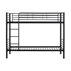 Pat supraetajat BUNKY, negru, cu somiera, 215x99 cm
