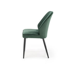 Scaun tapitat K432, verde inchis, stofa catifelata, 48x57x85 cm