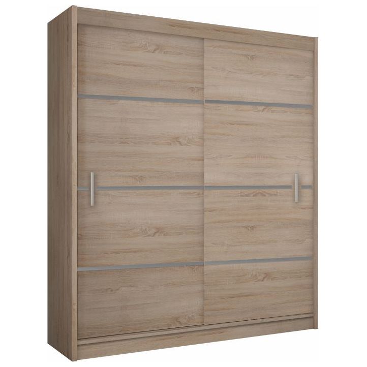 Dulap cu uşi glisante, stejar sonoma/gri, MERINA 150