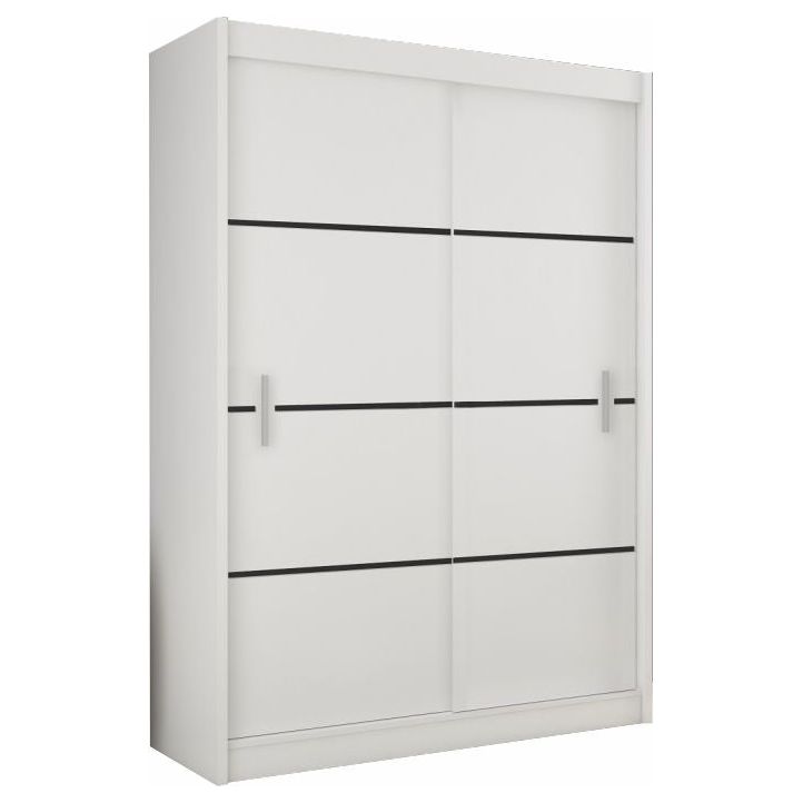 Dulap cu uşi glisante, alb/negru, MERINA 203