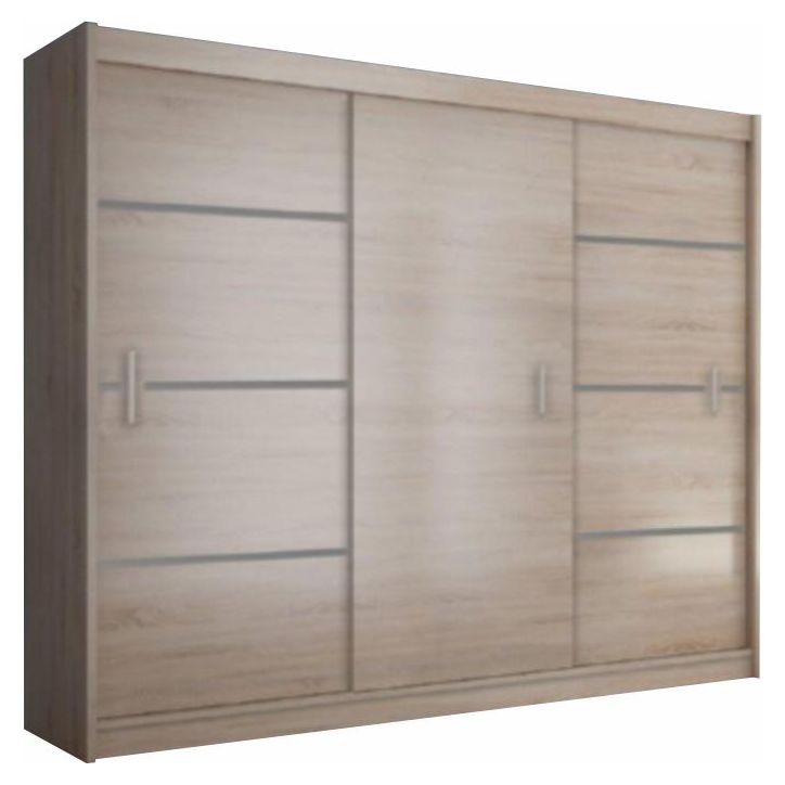 Dulap cu uşă glisantă, stejar sonoma/gri, MERINA 250