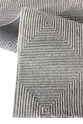 Covor MOTTO, 120x180 cm, forma dreptunghiulara, poliester, gri, 4586