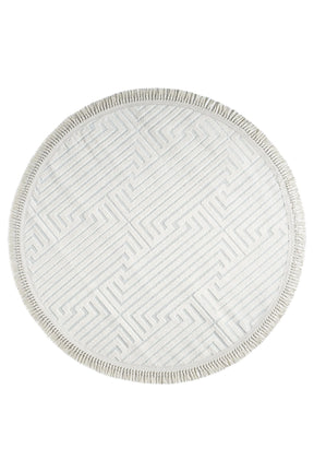 Covor SOSA, 95x95 cm, forma rotunda, polipropilena, alb, 9002