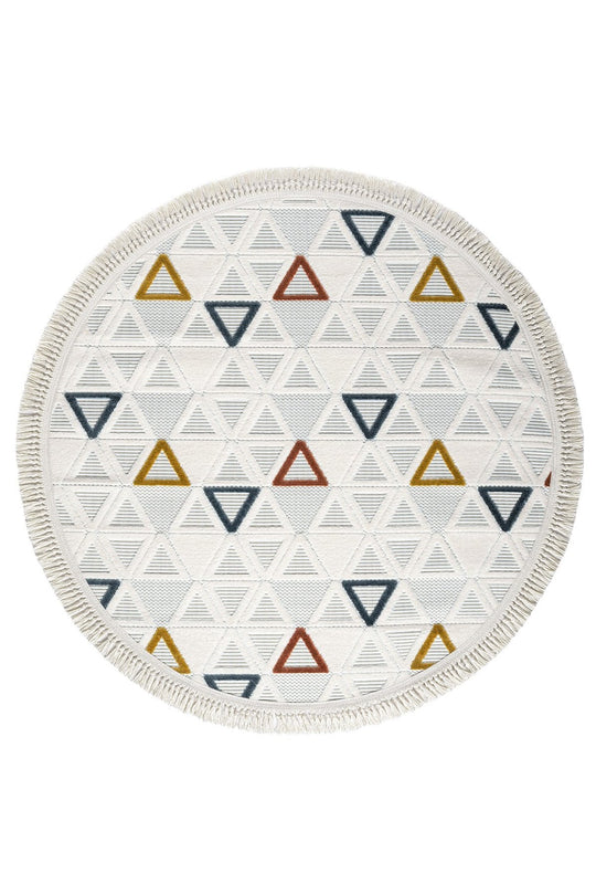 Covor SOSA, 95x95 cm, forma rotunda, polipropilena, multicolor, 9004