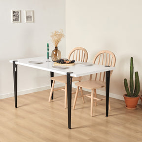 Masa EUROTAS, alb/negru, PAL melaminat, 120x60x75 cm