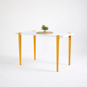 Masa EUROTAS, alb/galben, PAL melaminat, 120x60x75 cm