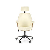 Scaun de birou IGNAZIO, crem/nuc, placaj indoit/piele ecologica, 62x70x119 cm