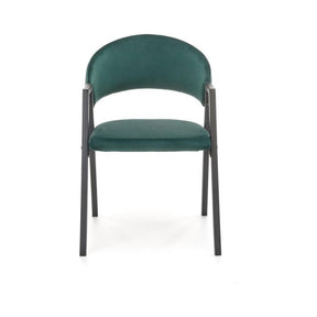 Scaun K473, stofa catifelata verde inchis, 54x58x82 cm