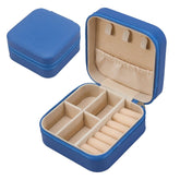 Cutie bijuterii 649LFT1106, albastru, piele, 10x6 cm