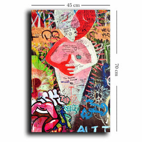 Tablou 649THL1137, multicolor, panza/lemn, 45x70 cm