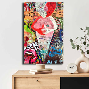 Tablou 649THL1137, multicolor, panza/lemn, 45x70 cm