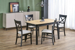 Masa extensibila BARRIL, stejar artisan/negru, 130/170x80x72 cm
