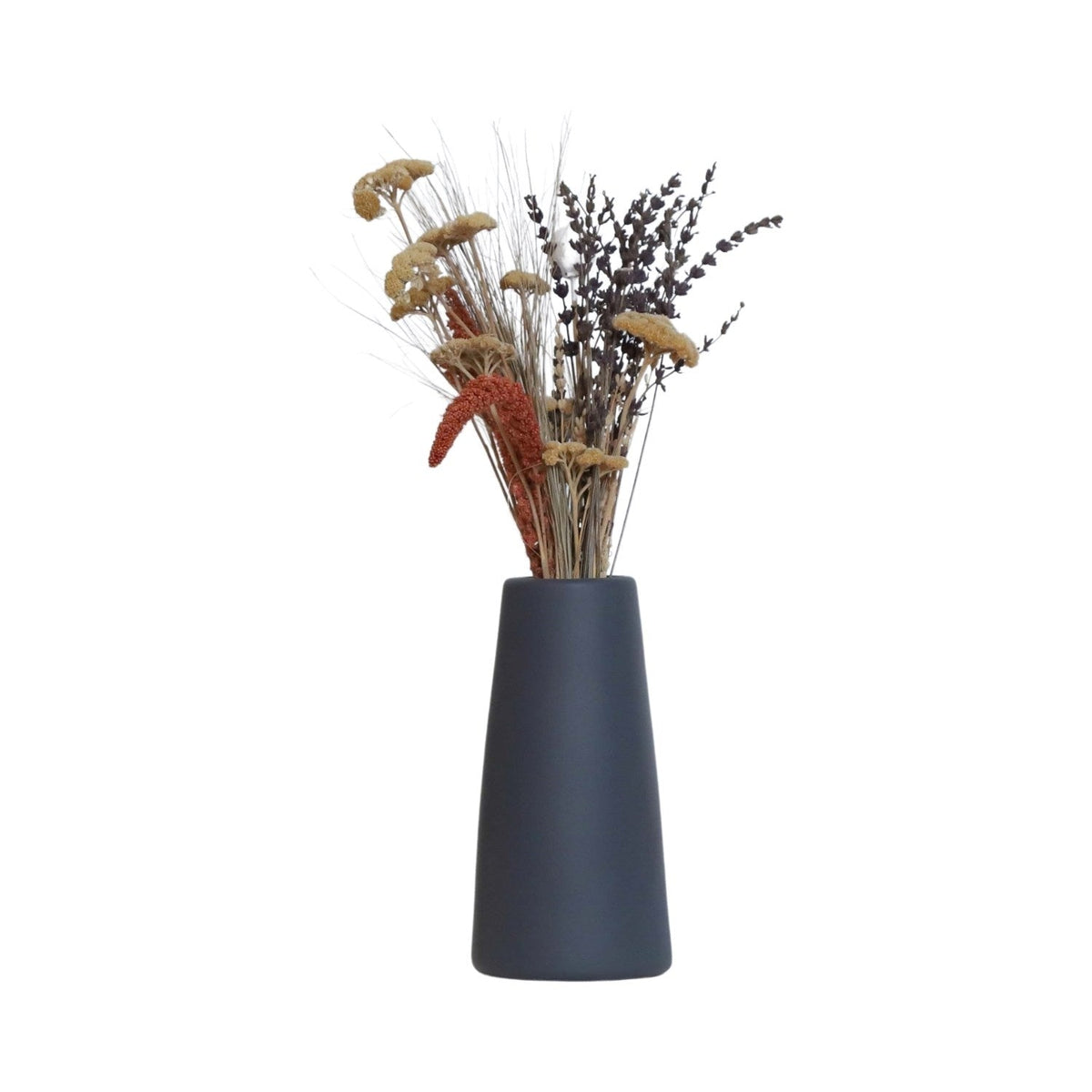 Vaza CONICAL, gri antracit, ceramica, 10x10x22 cm