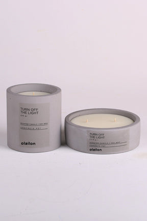 Set 2 lumanari 665CST1202, gri, beton/parafina