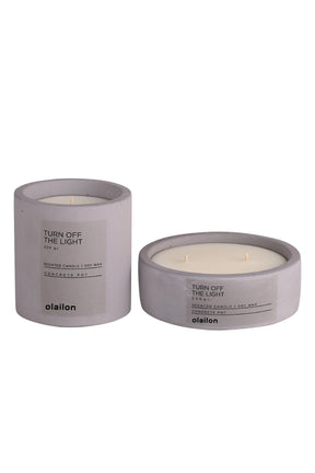 Set 2 lumanari 665CST1202, gri, beton/parafina