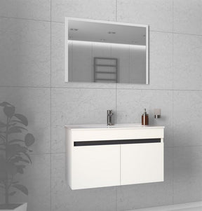 Dulap baie suspendat FIGARO, alb, PAL laminat, cu 2 usi, pentru lavoar, 80x46x48 cm
