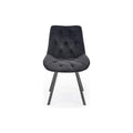 Scaun pivotant K519, negru, stofa catifelata/metal, 54x63x86 cm
