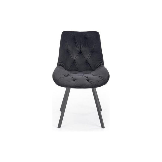 Scaun pivotant K519, negru, stofa catifelata/metal, 54x63x86 cm