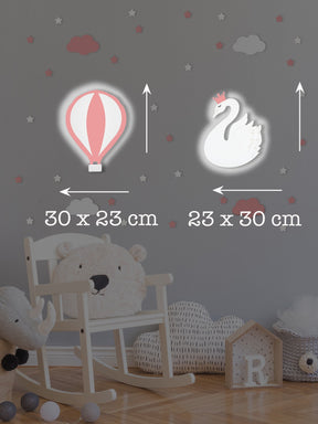Set accesorii decorative YL433, alb/roz, lemn