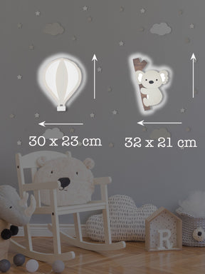 Set accesorii decorative YL437, gri/alb, lemn