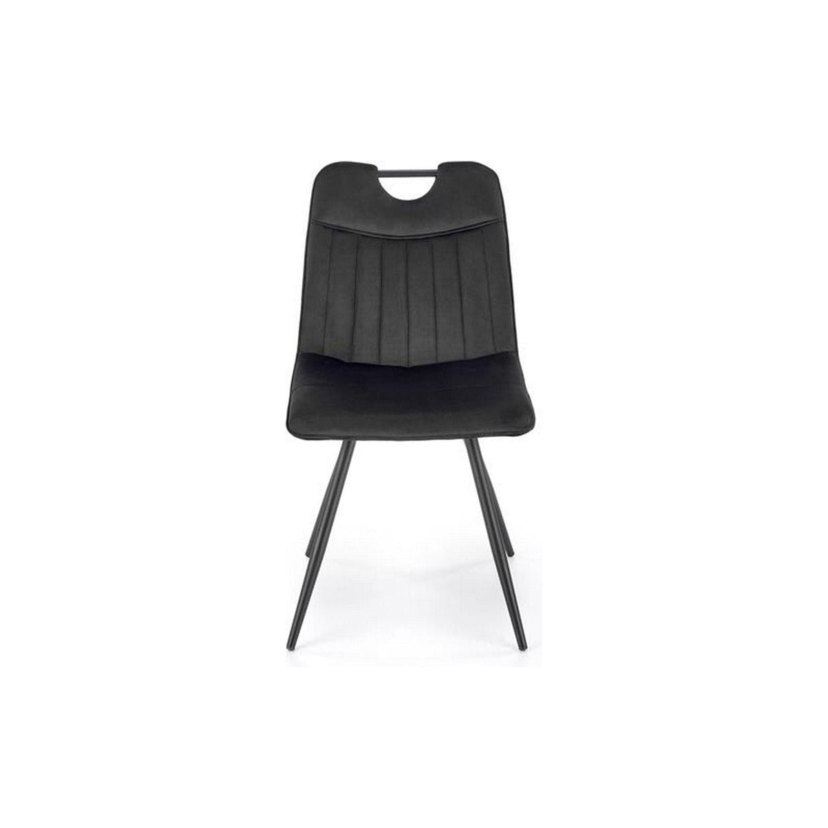 Scaun tapitat K521, negru, stofa catifelata, 46x58x83 cm