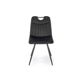 Scaun tapitat K521, negru, stofa catifelata, 46x58x83 cm