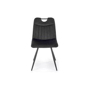 Scaun tapitat K521, negru, stofa catifelata, 46x58x83 cm