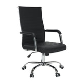 Scaun de birou, piele eco/metal, negru/crom, FARAN