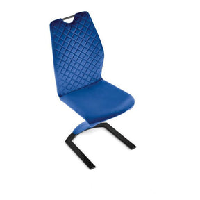 Scaun tapitat K442, albastru, stofa catifelata, 46x61x102 cm