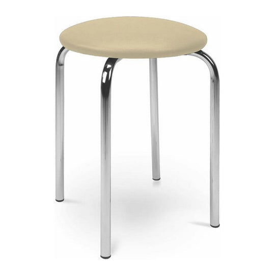 Scaun CHICO, crem/crom, PVC, 41x47.5 cm