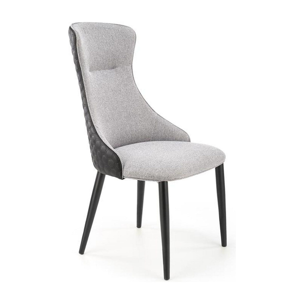Scaun K434, gri/negru, stofa catifelata/piele ecologica, 53x54x97 cm