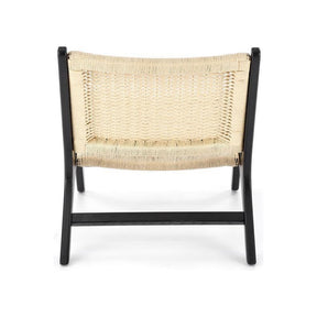 Scaun gradina FODEN, negru, sfoara/lemn, 65x84x74 cm